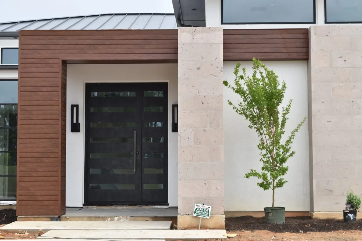 Outside view of a house with some plants